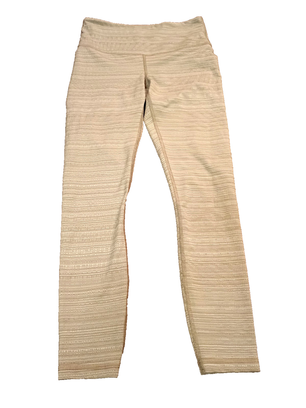 Athleta EUC Leggings Yoga Pants XS Workout Gym Training Striped Beige 24" W Soft